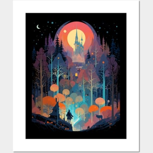 Enchanted Haunted Forest Halloween Spooky Season Posters and Art